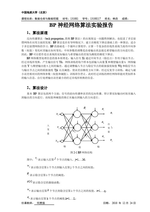 BP神经网络算法实验报告