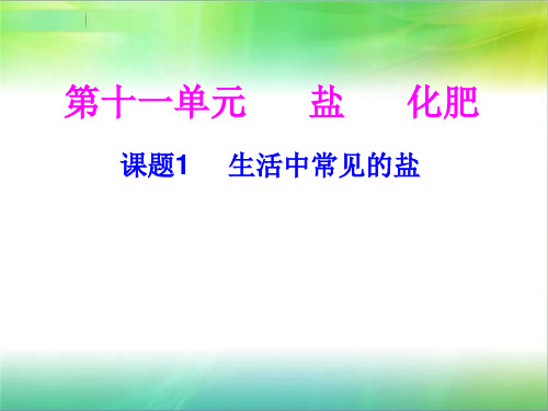 第十一单元课题1生活中常见的盐第二课时