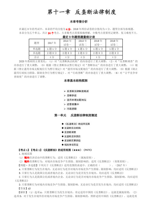 反垄断法律制度概述、反垄断执法机构