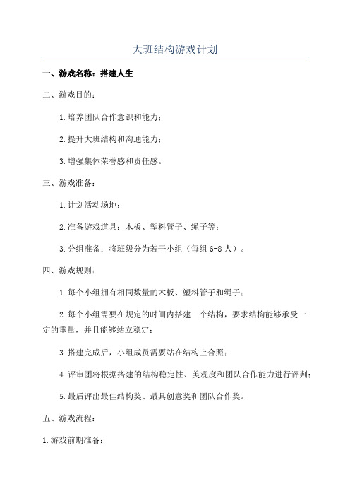 大班结构游戏计划