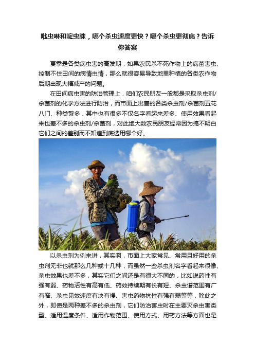 吡虫啉和啶虫脒，哪个杀虫速度更快？哪个杀虫更彻底？告诉你答案