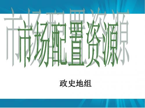 高中政治必修一《9.1 市场配置资源》课件 (共19张PPT)