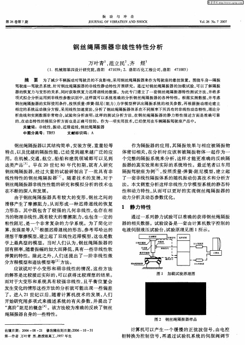 钢丝绳隔振器非线性特性分析