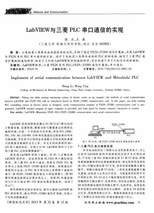 LabVIEW与三菱PLC串口通信的实现