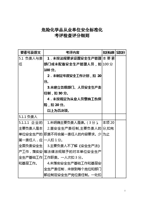 危化品标准化评分细则