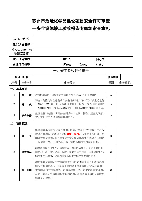 (整理)安全设施竣工验收评价报告审查表修改稿