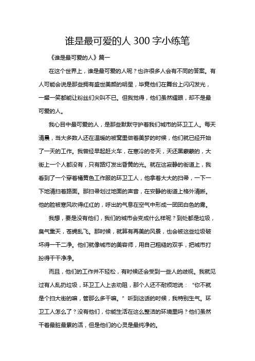 谁是最可爱的人300字小练笔