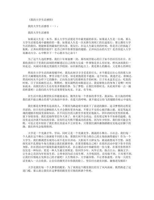 我的大学生活感悟10篇_感悟人生