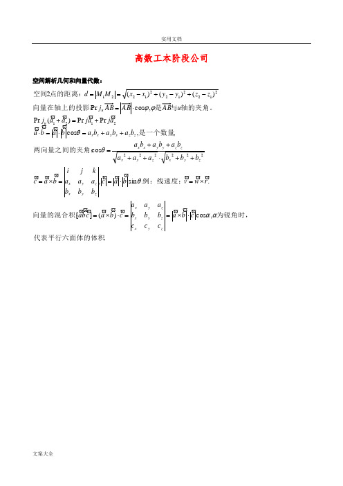 全面最实用地高等数学公式大全