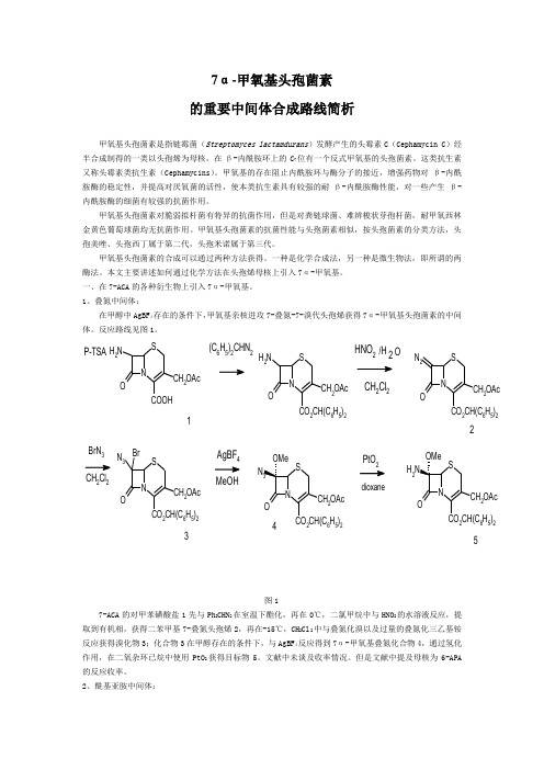 7α-甲氧基头孢菌素的重要中间体合成路线简析