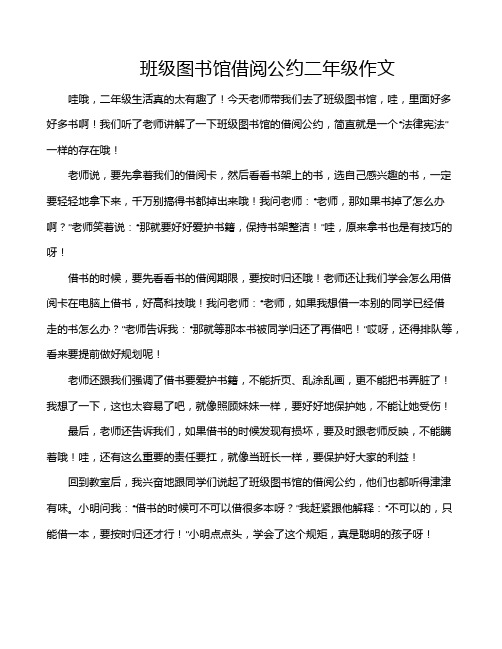 班级图书馆借阅公约二年级作文