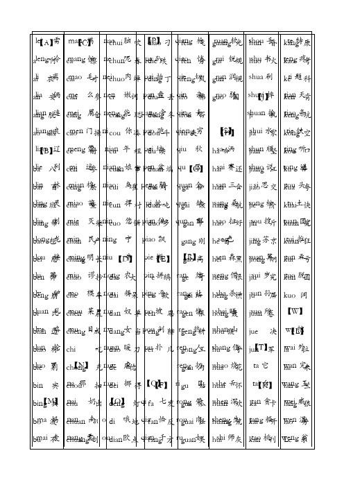 汉语拼音查询表