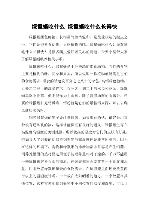 绿鬣蜥吃什么 绿鬣蜥吃什么长得快