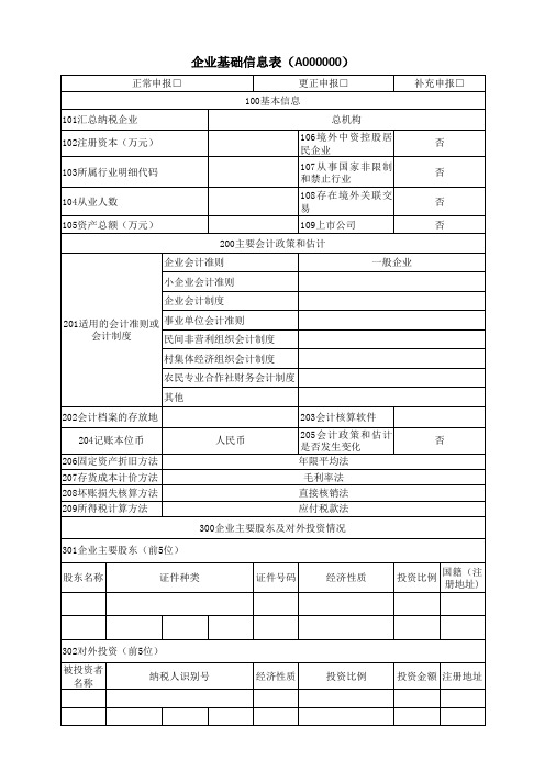 企业所得税年度纳税申报表(A类,2014版)