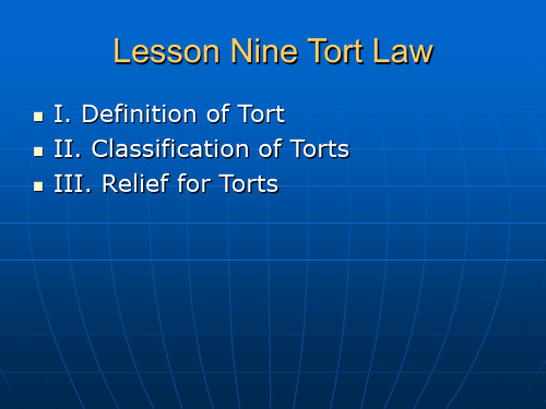 Lesson 9 tort Law