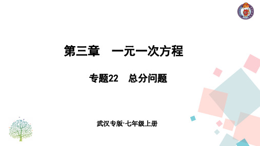 初二七年级数学上册专题22 总分问题ppt课件