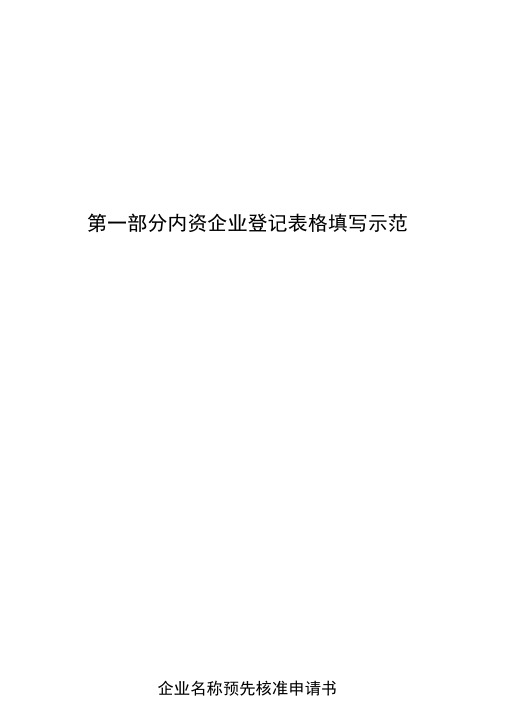 内资企业登记表格填写示范