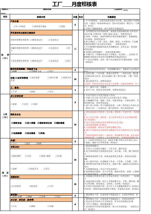 工厂稽核表