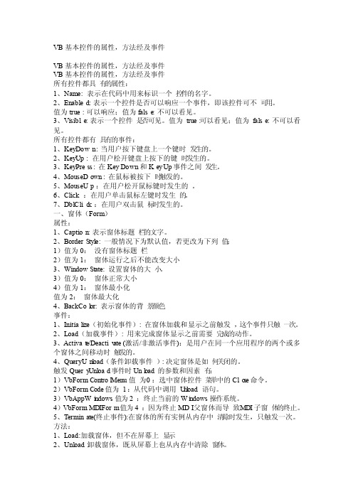 VB6.0基本控件的属性