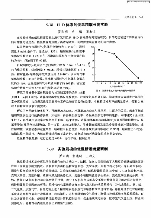 实验规模的低温精馏装置研制