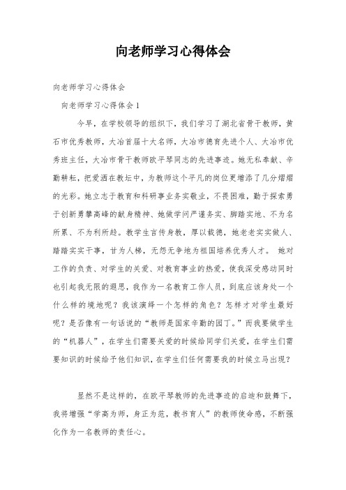 向老师学习心得体会