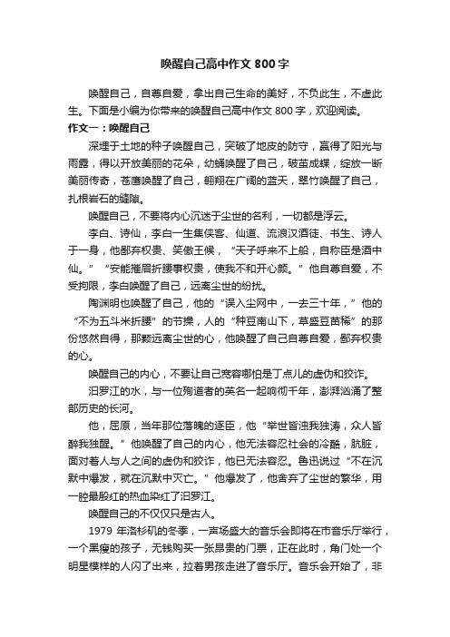 唤醒自己高中作文800字