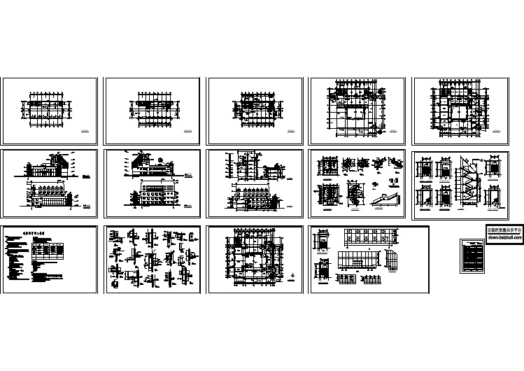 精美实用的风景区公办楼建筑设计方案图（标注详细）