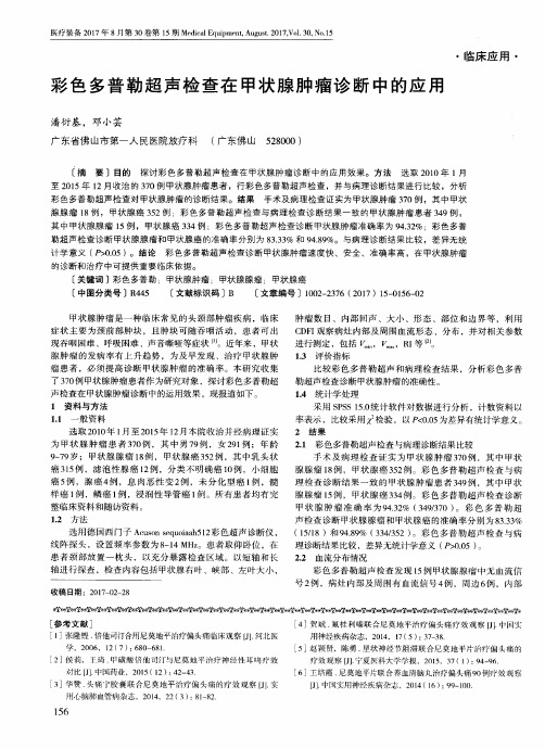 彩色多普勒超声检查在甲状腺肿瘤诊断中的应用