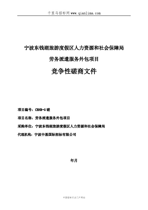 旅游度假区人力资源和社会保障局劳务派遣服务外包项目的采购结果招投标书范本