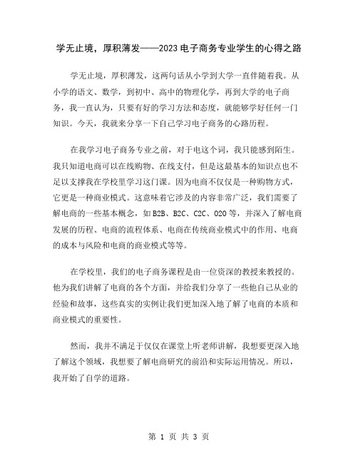 学无止境,厚积薄发——2023电子商务专业学生的心得之路