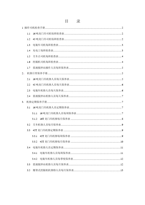 后配套操作维修标准化手册(修订)