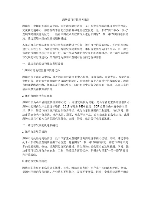 潍坊做可行性研究报告