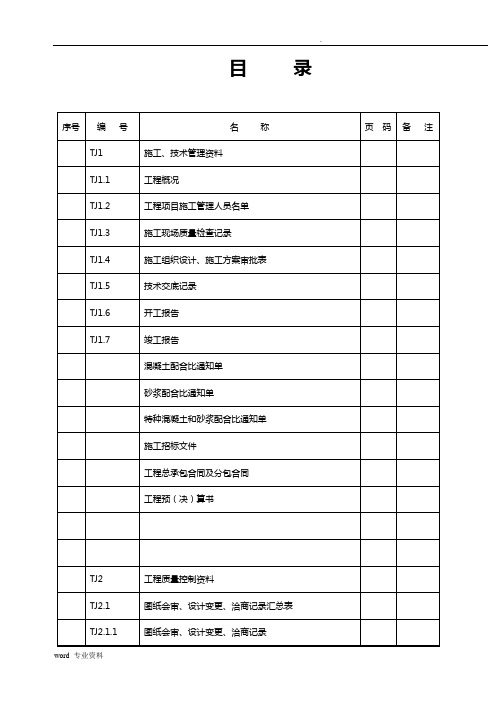 房建施工资料全套