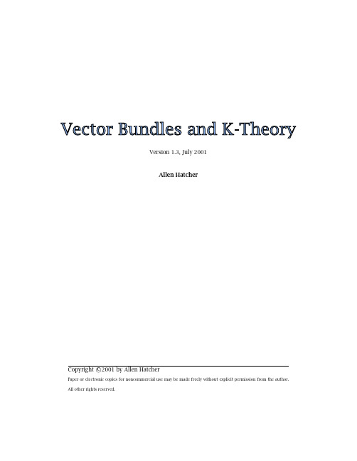 Vector Bundles and K-Theory - A. hatcher