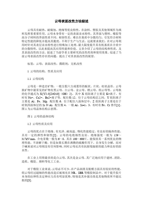 云母表面改性方法综述