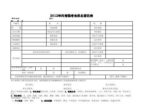 内高班报名