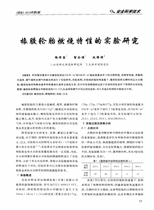 橡胶轮胎燃烧特性的实验研究