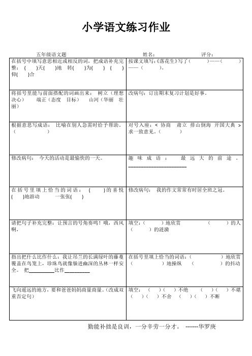 小学语文课堂强化训练I (26)