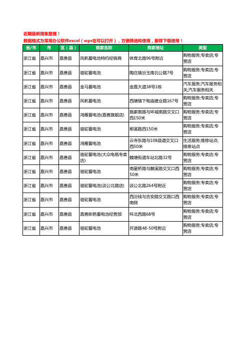 2020新版浙江省嘉兴市嘉善县蓄电池工商企业公司商家名录名单黄页联系方式大全13家