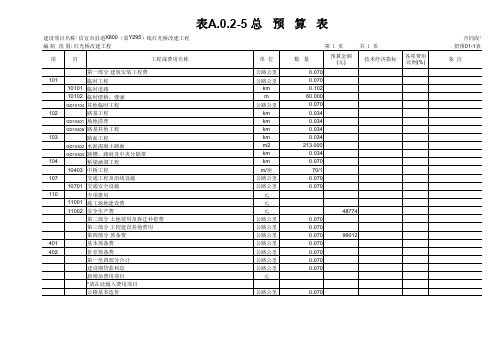 表A.0.2-7 建筑安装工程费计算表