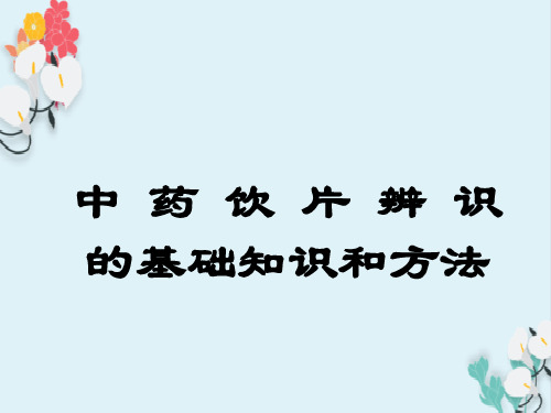 中药饮片辨识的基础知识和方法