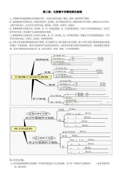 第三章：生物圈中有哪些绿色植物