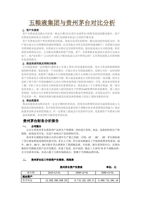 五粮液集团与贵州茅台对比分析