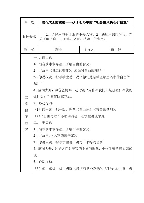 璞石成玉 2主题班会