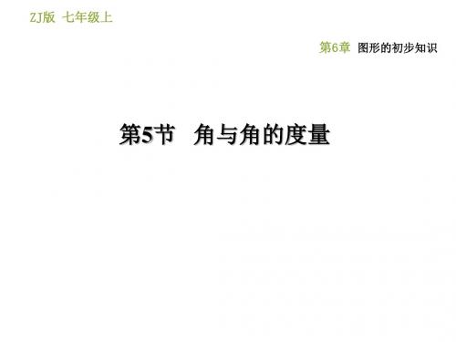 浙教版七年级上册数学习题课件：6.5角与角的度量(共25张PPT)