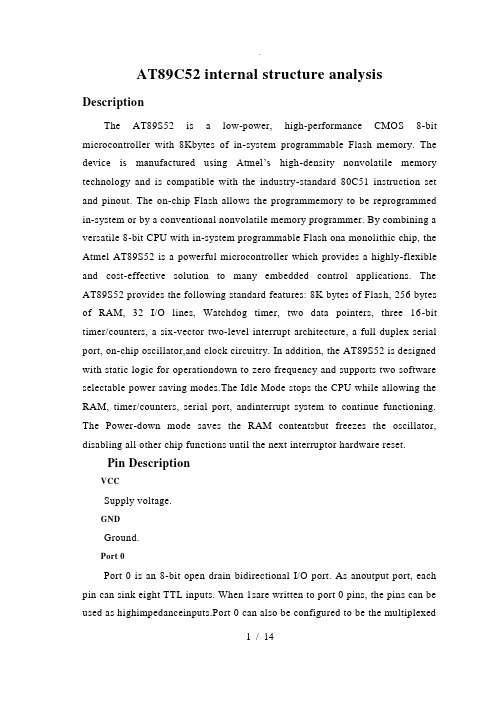 单片机89C52中英文对照翻译[经典版]