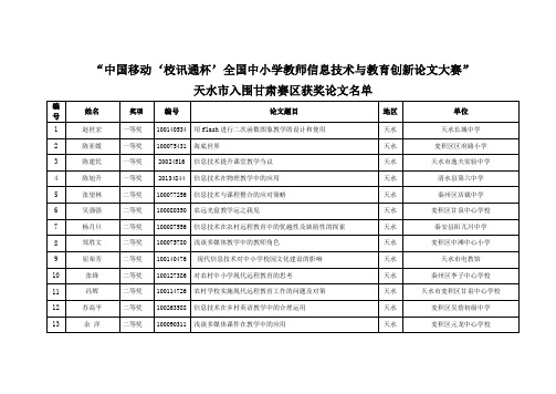 ..全国中小学教师信息技术与教育创新论文大赛