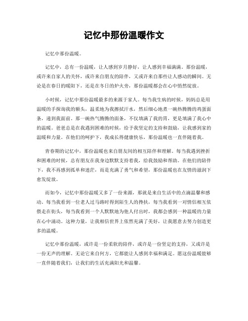 记忆中那份温暖作文