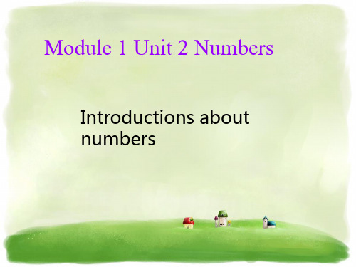 Unit 2 Numbers-Instructions about numbers