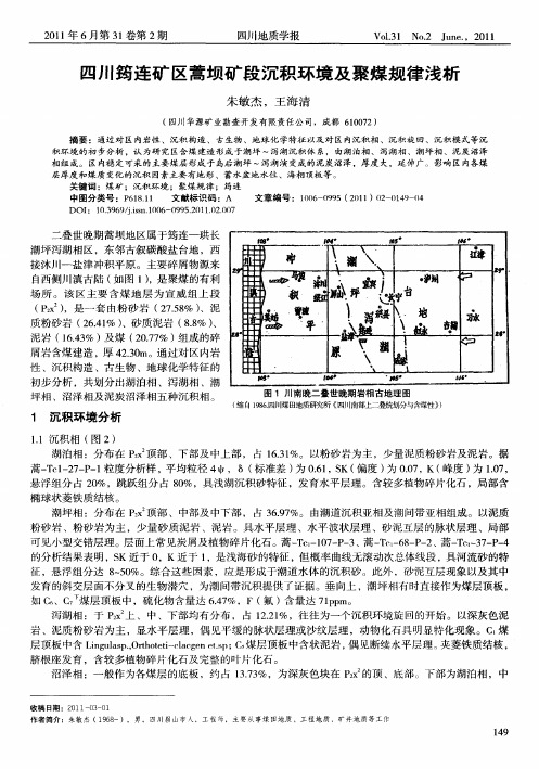 四川筠连矿区蒿坝矿段沉积环境及聚煤规律浅析